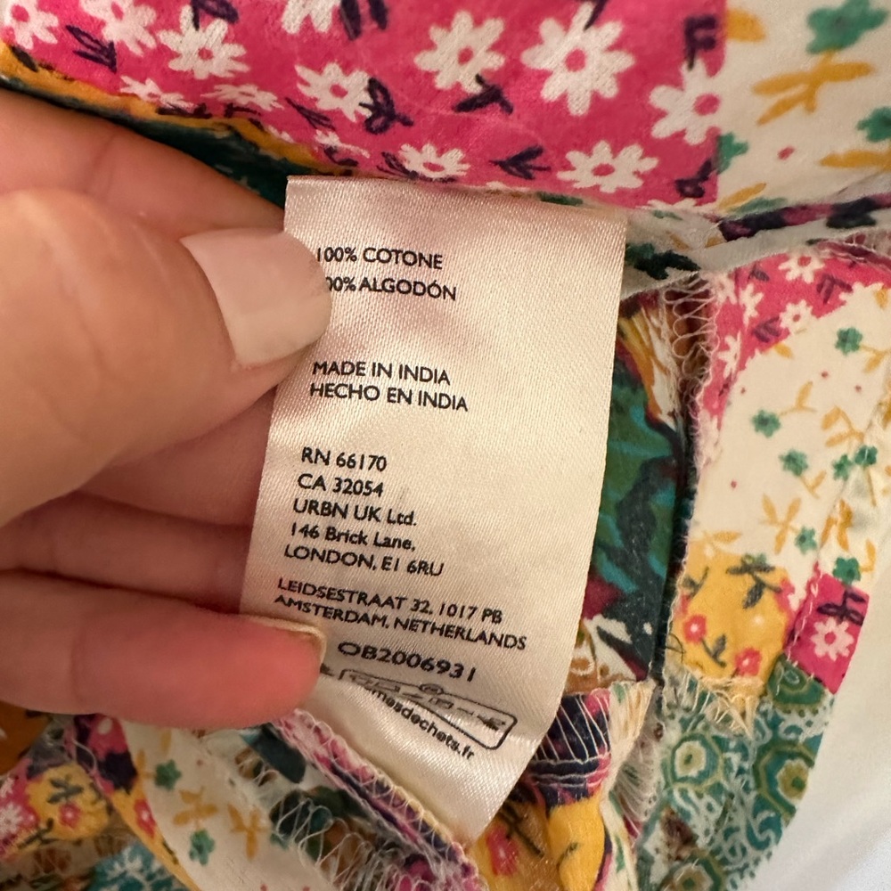 Pilcro patchwork button front top Size Large - image 6